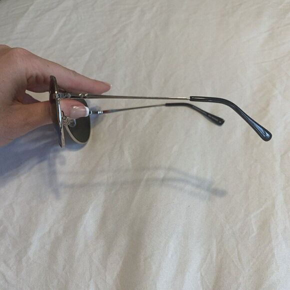 Bcbg Maxazria Silver Frame Black Lens Aviator B847 Bronze Sunglasses - Picture 2 of 4